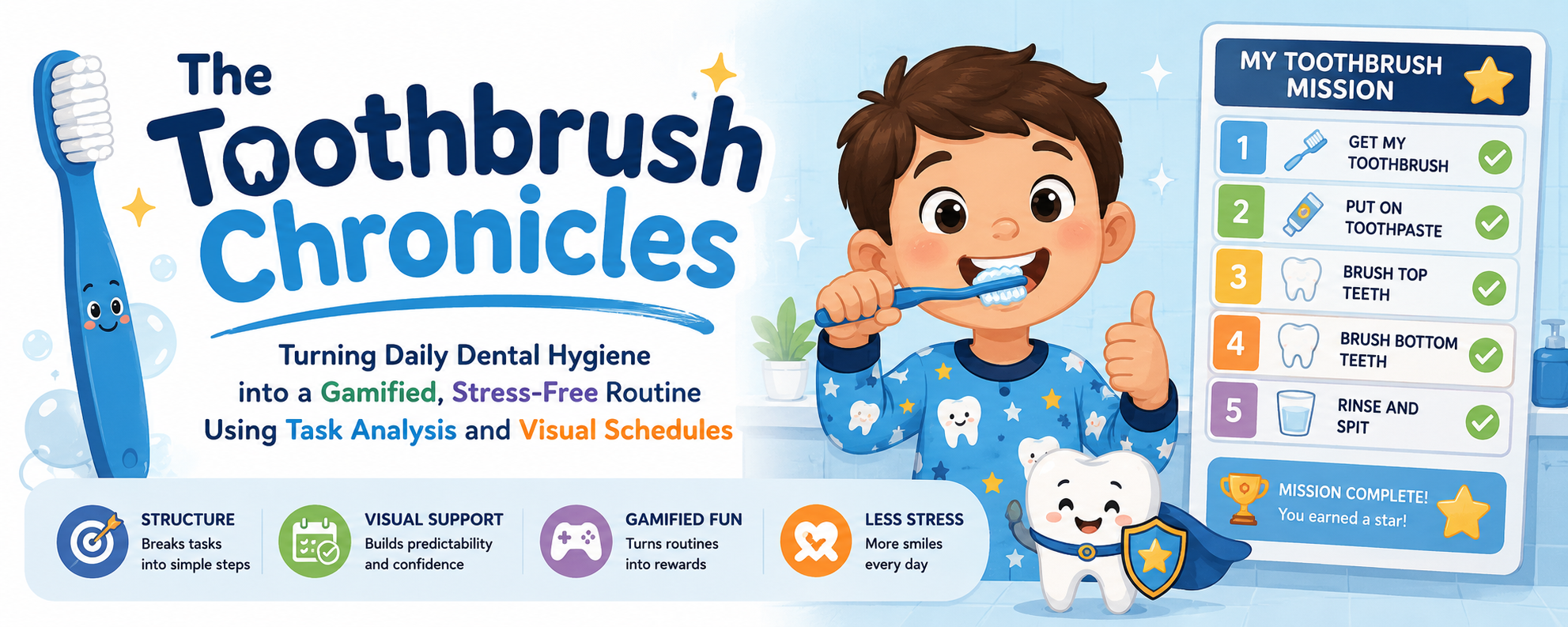 Turning Daily Dental Hygiene into a Gamified, Stress-Free Routine Using Task Analysis and Visual Schedules